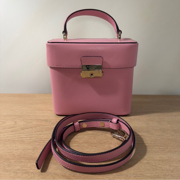 Kate Spade Voyage Small Top Handle Crossbody Purse Bag Pink Sugar New York Logo - Picture 12 of 12